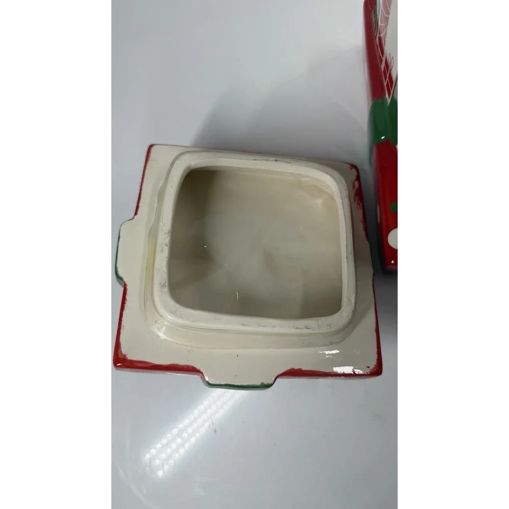 Vintage Ceramic Stacked Christmas Presents Shaped Cookie Jar 10